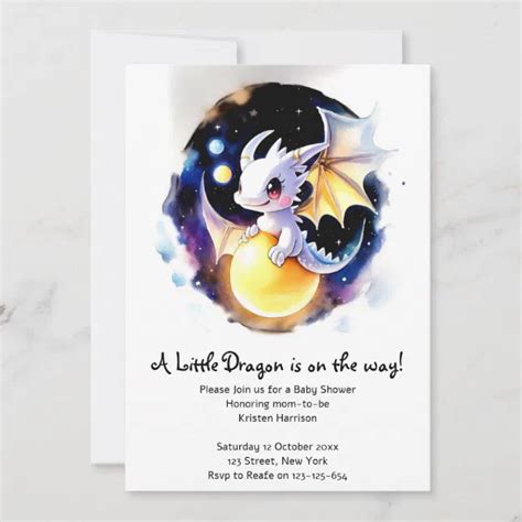 Whimsical Dragon Baby Shower Invitation Zazzle