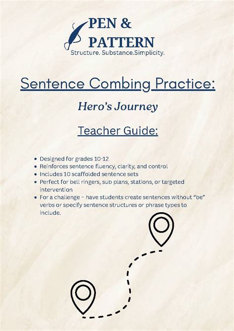 heros journey sentence combining   pattern tpt