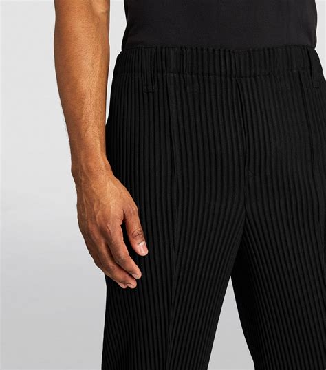 Mens Homme Plissé Issey Miyake black Pleated WOOL LIKE LIGHT Trousers