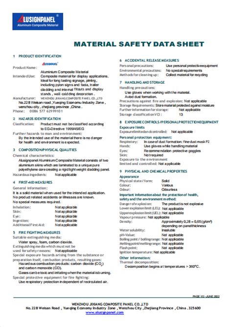 Page Data Sheet Aluminum Composite Panel Acp Manufacturer Hot Sex Picture