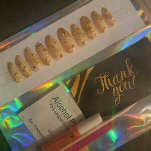 Nude Pink Moon Stars Press On Nails Etsy Uk