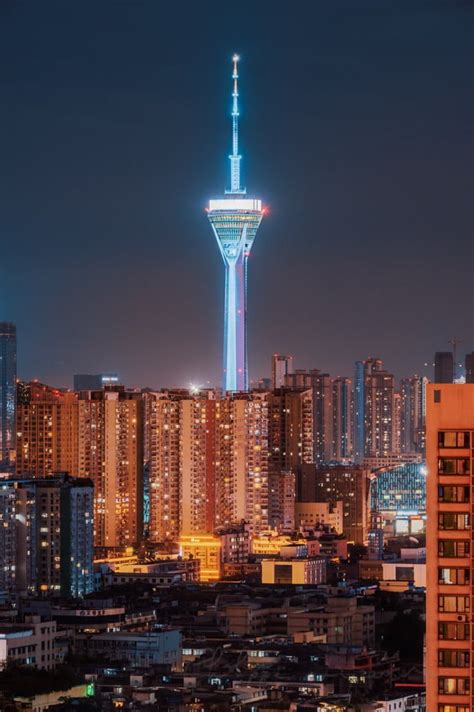 Chengdu Skyline With West Pearl 339 Tv Tower Philippe Lejeanvre