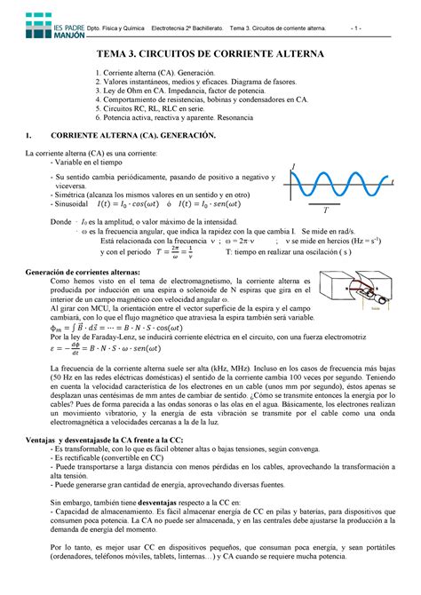 T3 Circuitos Ca Apuntes Analisis En Ac Tema 3 Circuitos De