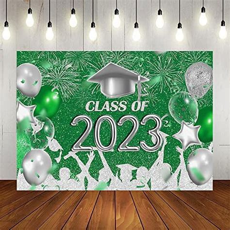 Class Of 2023 Party Photography Backdrop Royal Blue And Silver Congrats