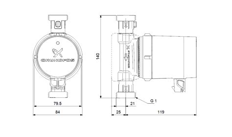 Buy Grundfos Up Bxa Pm Brass Comfort Hot Water Circulator Pump With Auto Adapt V