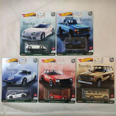 Hot Wheels Premium Toyota Series Car Culture Supra Starlet Landcruiser 2000GT Pickup Truck HW