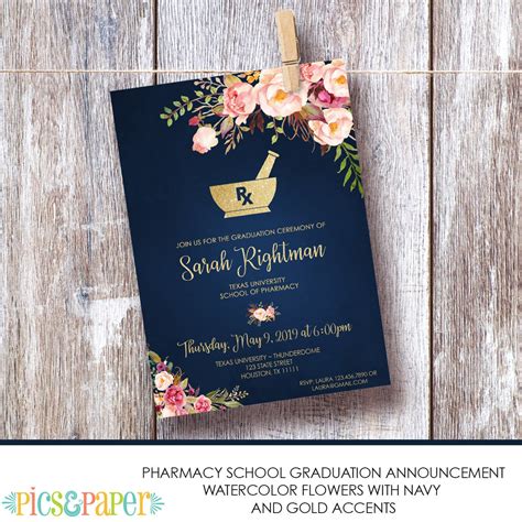 Pharmacy School Graduation Announcement Commencement - Etsy