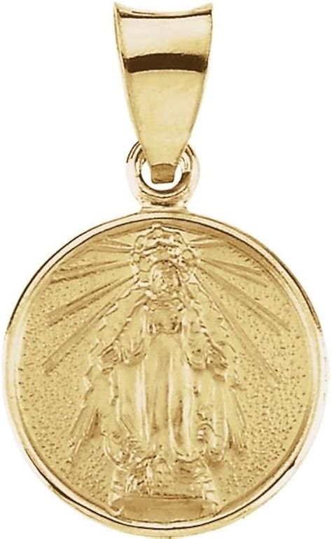 Amazon 18k Yellow Gold Miraculous Medal 13 MM The Men S