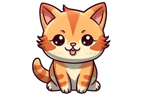 Cute Cartoon Kawaii Cat Sticker Clipart 23477118 PNG