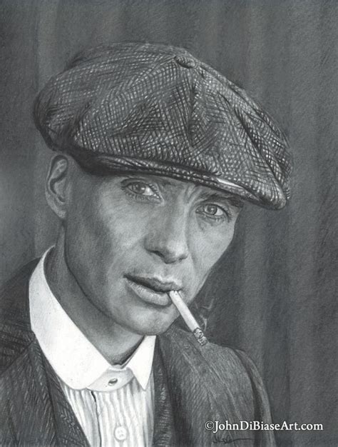 Cillian Murphy As Tommy Shelby In Peaky Blinders Pencil Drawing Print