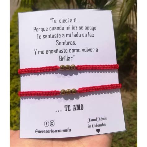 Manillas Tejidas Hilo Rojo Pulseras Con Mensaje Pulseras Para