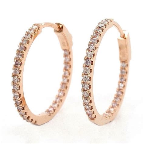 0 75ct Pink Diamonds 14 Kt Pink Gold Earrings No Catawiki