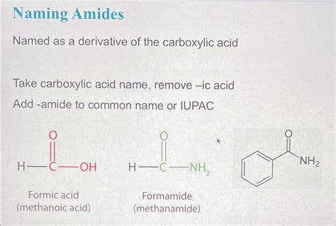 solved naming amidesnamed   derivative   carboxylic cheggcom