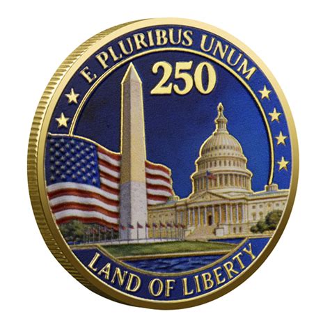 Details E Pluribus Unum Land of Liberty 250 Years USA Gold Plated Commemorative Guide