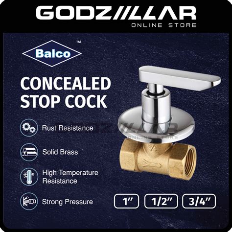 Balco Stopcock Stop Cock Concealed Chrome Bathroom Shower Stop