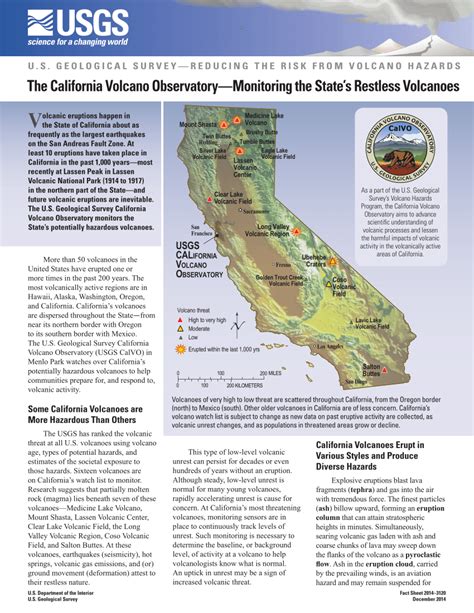 (PDF) The California Volcano Observatory: monitoring the state's ...