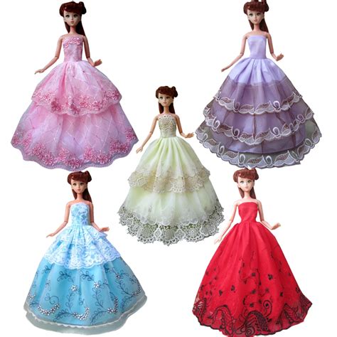 1pcs model choose option Wedding Dress Princess Gown Dress Clothes Gown For Barbie doll dress-in ...