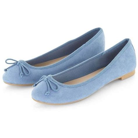 Light Blue Suedette Ballet Pumps 10 Liked On Polyvore Featuring