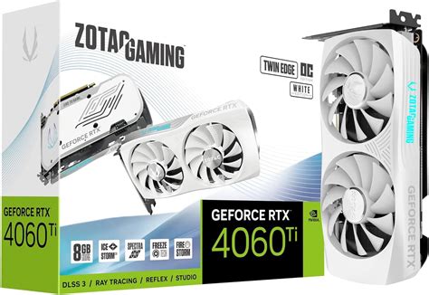 ZOTAC Gaming GeForce RTX 4060 Ti 8GB Twin Edge OC White Edition DLSS 3 ...