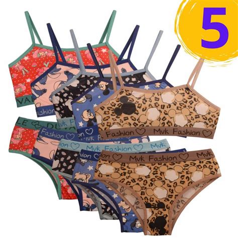 Kit Lingerie Infantil Feminina Conjuntos Calcinha E Top Para