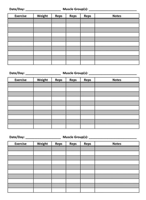 20 Workout Plan Template Excel