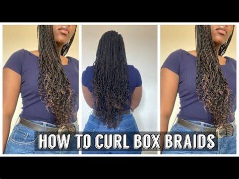 HOW TO CURL BOX BRAIDS AT HOME USING HOT WATER WITHOUT FLEXI RODS Knotlessbraids Boxbraids