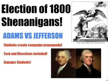 Election of 1800 Shenanigans! Campaign Project for Middle & High School ...