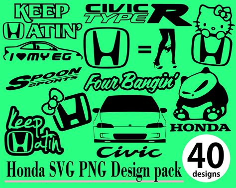 Honda Jdm Svg Png 40 Design Pack Racing Jdm Typer Type R Etsy