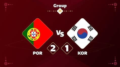 Competição qatar 2022 jogo portugal vs coreia Vetor Premium