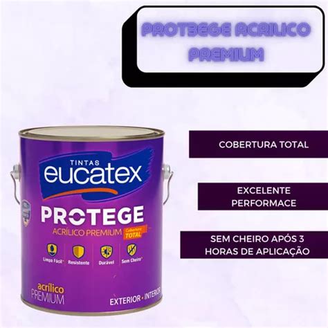 Tinta Latex Eucatex Protege Acrilico Premium Fosco Branco R Em