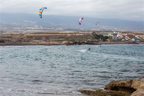 El Medano Beach.Tenerife,Spain Stock Image - Image of green, clouds ...