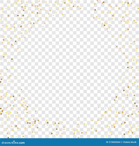 Star Sequin Confetti On Transparent Background Isolated Flat Birthday