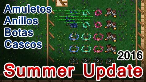 Tibia Summer Update Amuletos Anillos Botas Y Helmets Nuevos YouTube