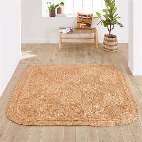 Aftas Square Oval Jute Rug Natural La Redoute Interieurs La Redoute