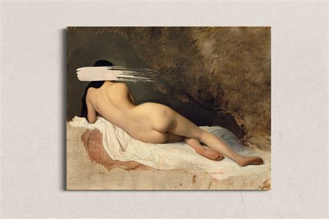 Naked Woman Wall Art Altered Vintage Portrait Wall Art Etsy