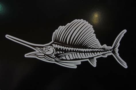 Sail Fish Sailfish Bonefish Bones Fishing Saltwater Vinyl Window Decal