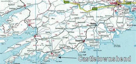 Location of Ashgrove self Catering, Castletownshend, West Cork, Iteland