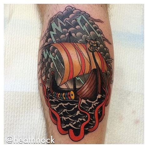 Set Sail With These 8 Viking Ship Tattoos Viking Ship Tattoo