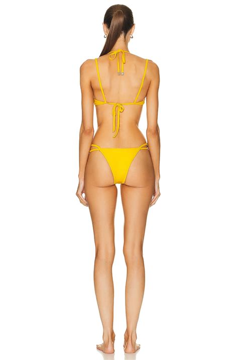 THE ATTICO Strappy Bikini Set In Yellow FWRD