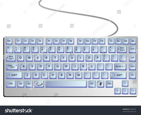 Keyboard Against White Background, Abstract Vector Art Illustration ...