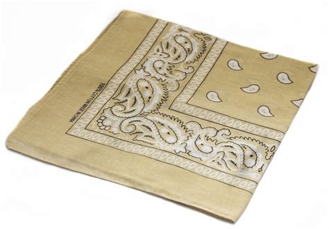 Beige Paisley Bandanas Pack X Cotton Beigepaisley