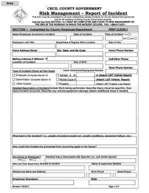 Fillable Online Ccgov CECIL COUNTY GOVERNMENT Ccgovorg Fax Email