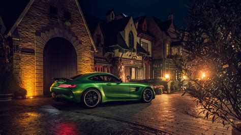 Car Mercedes Benz Mercedes Amg Gt City Town Building Night City