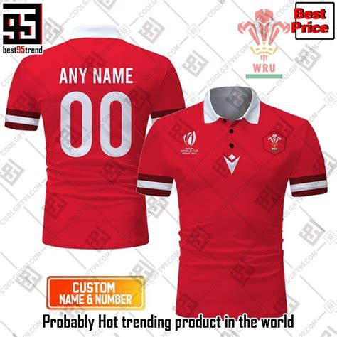 Rugby World Cup 2023 Wales Rugby Home Jersey Custom Polo - Best95trend.com