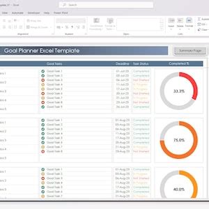 Goal Planner Excel Template Goal Planning Spreadsheet Goal Tracker ...