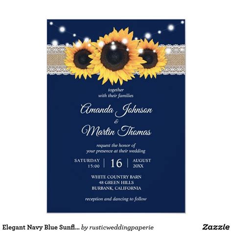 Romantic Sunflower Wedding Invitations