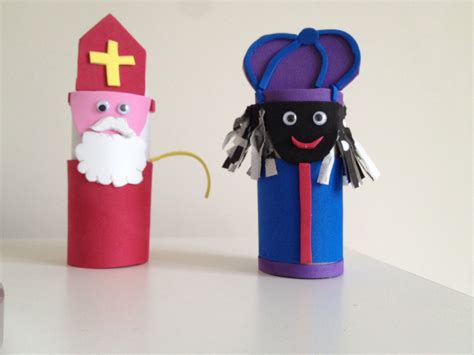 Sint En Piet Van Wc Rolletjes En Sticky Foam Paper Knutselen