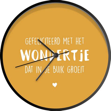 Klok Ø 30 Cm Gefeliciteerd Met Het Wondertje Dat In Je Buik Groeit