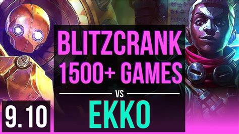 BLITZCRANK Vs EKKO MID 1500 Games 3 Early Solo Kills KDA 9 1 4