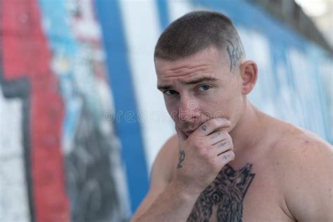 Male Bully With A Naked Torso By Day Stock Image Image Of Kyiv Person 192959059